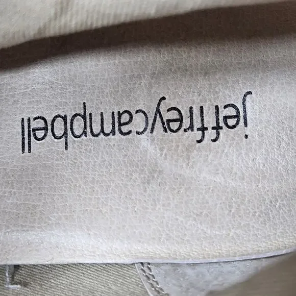 Jeffrey Campbell Dotti Boots Women 10 Beige Heeled Leather Lace Up Combat Anthro - Picture 11 of 11